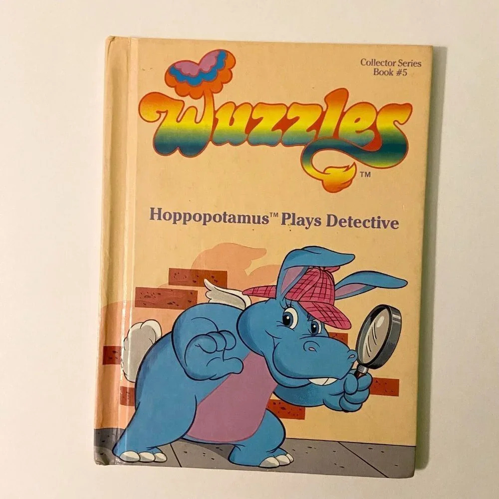 Vintage 1984 Wuzzles Hoppopotamus Plays Detective Habro Book